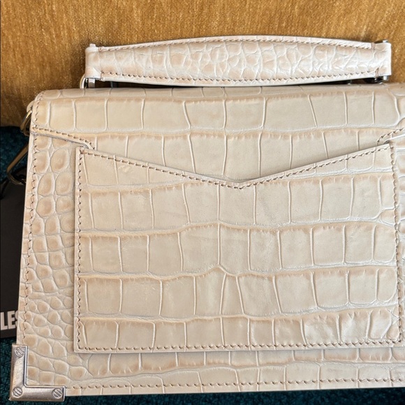 THE KOOPLES LEATHER EMILY BAG ecru MOCK CROC - Picture 8 of 9